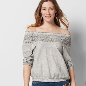 Off the Shoulder Boho Top with Crochet